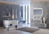 Aqwella Мебель для ванной Genesis 120 серый без доп.элементов (тумба+раковина+зеркало)