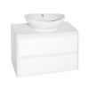 Stile Line Мебель для ванной "Монако" 80 2 ящ.PLUS Белый/Белый Лакобель(тубма+раковина)